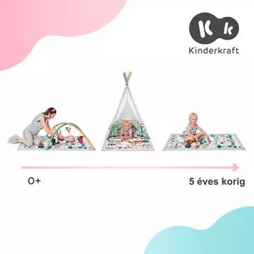 Kinderkraft játszószőnyeg  - Little Gardener játékhíddal sátorral