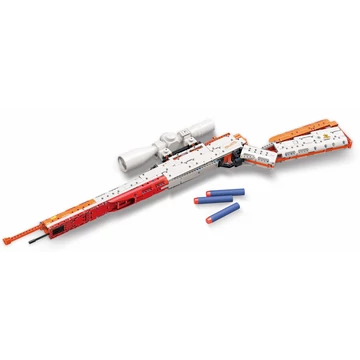 QMAN® 52002 | lego-technic-kompatibilis építőjáték | 747 db építőkocka | Mauser 98k ismétlőpuska– 8x-os nagyítású távcsővel, 10db szivacs tölténnyel