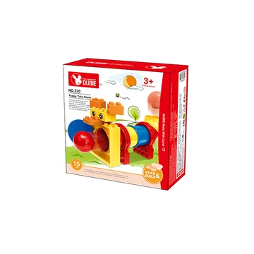 WANGE® - DUBIE 220 | lego duplo-kompatibilis építőjáték készlet | 15 db építőkocka | Kutyusos alagút labdajáték