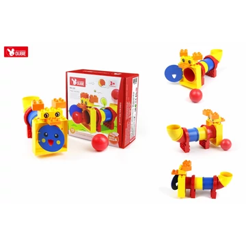 WANGE® - DUBIE 220 | lego duplo-kompatibilis építőjáték készlet | 15 db építőkocka | Kutyusos alagút labdajáték