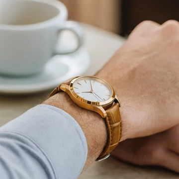 EmBexy Classic 1307XL bőr óraszíj XL 20 mm világosbarna krokodilmintás