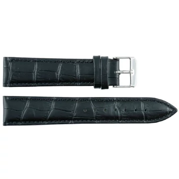 EmBexy Classic 1306 bőr óraszíj 22 mm fekete krokodilmintás