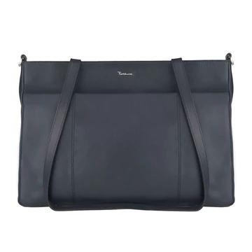 Riccardo Ferducci kék prémium bőr válltáska – 37×27×8 cm, 2 fő cipzáros rekesszel és mobilzsebkel