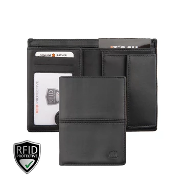 Giorgio Carelli 2777-es bőr pénztárca fekete – "Carelli fa" mintával, RFID-del, 7 kártyarekesszel