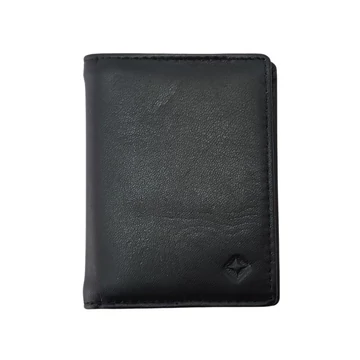 Giorgio Carelli mini kártyatartó fekete – valódi bőr, RFID védelemmel, 12 PVC betéttel, 1 cm lapos