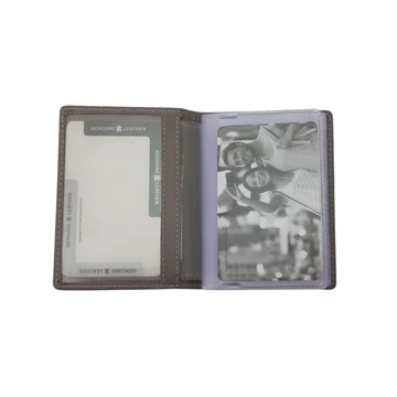 Giorgio Carelli mini kártyatartó szürke – valódi bőr, RFID védelemmel, 12 PVC betéttel, 1 cm lapos
