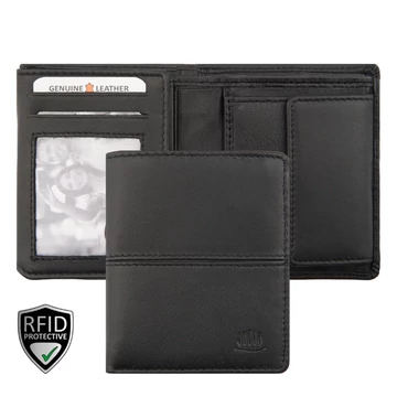 Giorgio Carelli 7365-ös bőr pénztárca fekete – prémium bőr, RFID-del, 3 fényképtartóval és cipzáros rekesszel