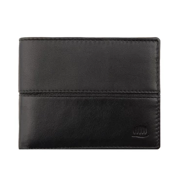 Giorgio Carelli 7731-es "Carelli fa" slim bőr pénztárca fekete – "Carelli fa" mintával, RFID-del, 1,8 cm slim