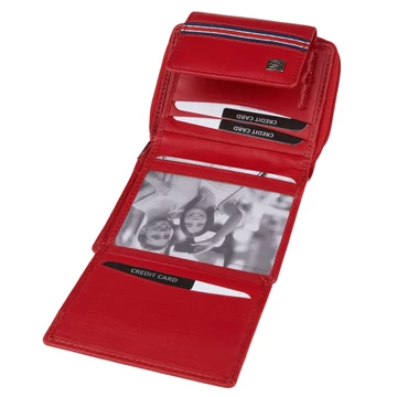 525019 003 Choice női bőr pénztárca piros – 10,5 × 11,5 × 3 cm, valódi bőr, patentzár