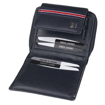 525019 007 Choice női bőr pénztárca kék – 10,5 × 11,5 × 3 cm, valódi bőr, patentzár