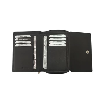 526060 002 Choice női bőr pénztárca fekete – 13,3 × 9,6 × 2,8 cm, valódi bőr, patentzár