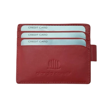 Giorgio Carelli slim bankkártyatartó piros – prémium bőr, 6 kártyarekesszel, 0,5 cm ultra slim
