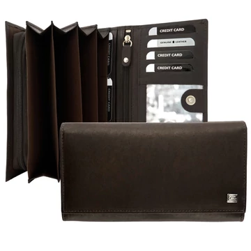 642960 011 Choice női bőr pénztárca barna – 18 × 10 × 3,5 cm, valódi bőr, patentzár