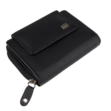 645019 012 Choice női bőr pénztárca fekete – 10 × 11,5 × 3,5 cm, valódi bőr, patentzár