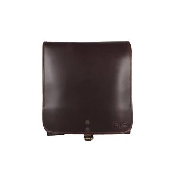Blázek és Anni bőr oldal és vadásztáska, telefon és tolltartó rekesszel 29,5*32 cm - Sötétbarna