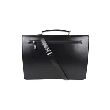 Blázek és Anni fekete klasszikusan elegáns, merevfalú női üzleti táska 38*26 cm