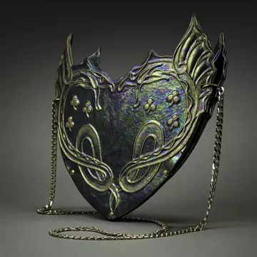 Blázek és Anni prémium minőségű, kézzel készült, egyedi eozin színvilágú, sárkány mintázatú női táska