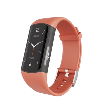 Wonlex MF12-O bluetooth EKG és vércukormérő okosóra, narancssárga, perspektivikusan balra