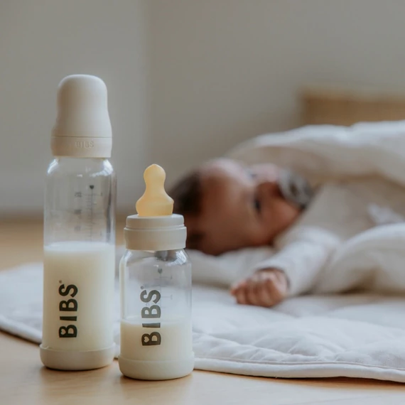 BIBS cumisüvegszett üveg 110ml krémfehér