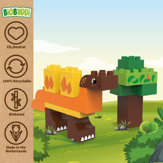 BiOBUDDi BB-0186 | legó-duplo-kompatibilis bio építőjáték | Stegosaurus