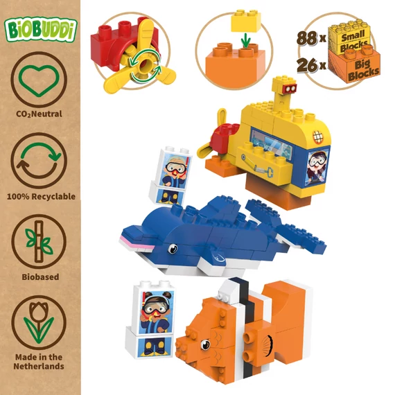 BiOBUDDi BB-0253 | legó és legó-duplo-kompatibilis bio építőjáték | Víz alatti kaland