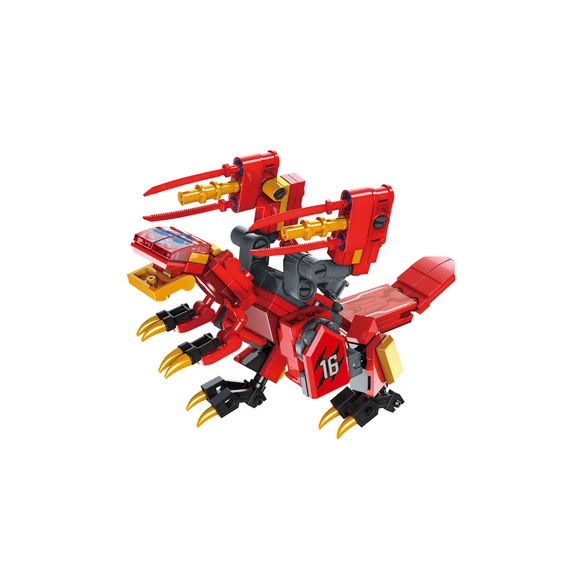 QMAN® 41216 | lego-kompatibilis építőjáték | ÚJ: Csoda Kocka | Harcoló dinoszaurusz kardokkal