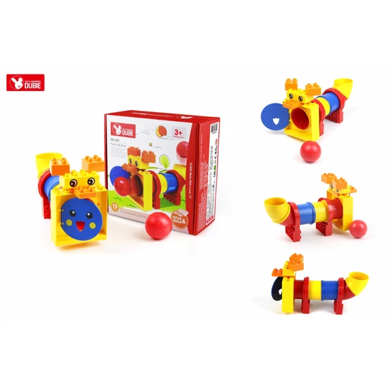 WANGE® - DUBIE 220 | lego duplo-kompatibilis építőjáték készlet | 15 db építőkocka | Kutyusos alagút labdajáték