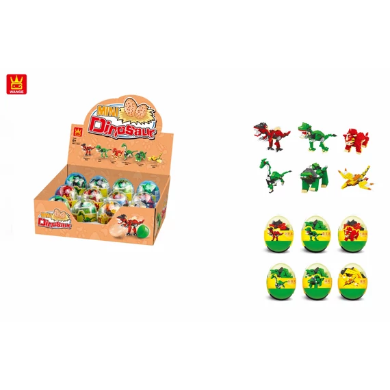 WANGE® 6801-6806 | lego-kompatibilis építőjáték | 929 db építőkocka / szett| Dinoszaurusz tojás (2 db 6-os szett kínálóban)