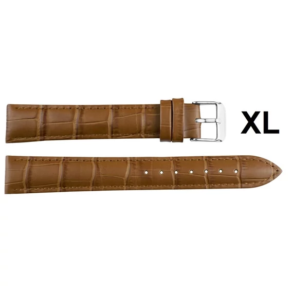 EmBexy Classic 1307XL bőr óraszíj XL 22 mm barna krokodilmintás