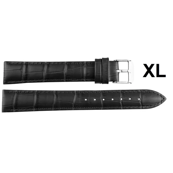 EmBexy Classic 1307XL bőr óraszíj XL 22 mm fekete krokodilmintás