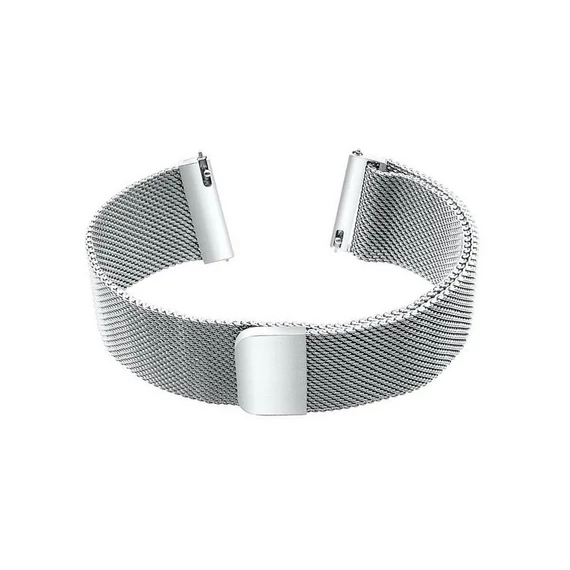 EmBexy SteelLine WD017 visszahajtásos milánói fém óraszíj 24 mm ezüst