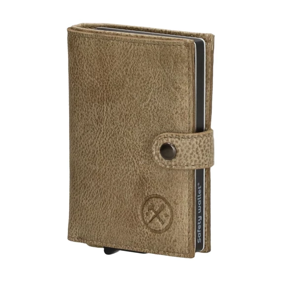 20572 031 Hide and Stitches safety wallet homok