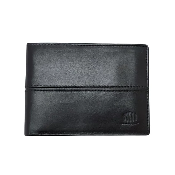 Giorgio Carelli 3200-as slim pénztárca fekete – prémium bőr, 3 kártyarekesszel és cipzáras rekesszel, 1,5 cm slim