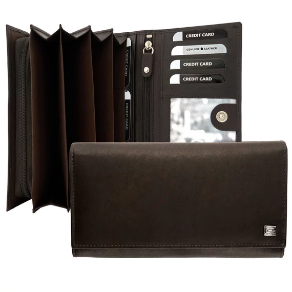 642960 011 Choice női bőr pénztárca barna – 18 × 10 × 3,5 cm, valódi bőr, patentzár