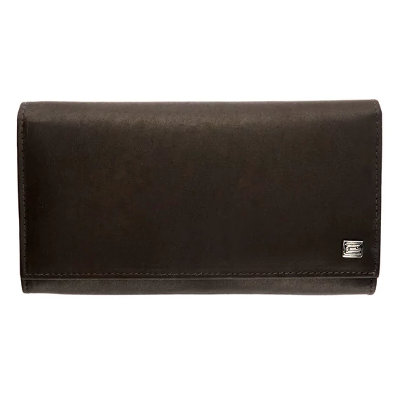 642960 011 Choice női bőr pénztárca barna – belső rekeszek;642960 011 Choice női bőr pénztárca barna – patentzár és bőr textúra;642960 011 Choice női bőr pénztárca barna – aprópénztartó közelről