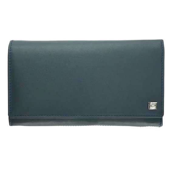 642960 017 Choice női bőr pénztárca kék – belső rekeszek;642960 017 Choice női bőr pénztárca kék – patentzár és bőr textúra;642960 017 Choice női bőr pénztárca kék – aprópénztartó közelről