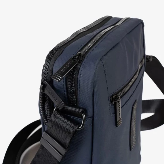 Matties Bags férfi oldaltáska – kék – oldal- és felülnézet