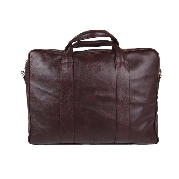 Blázek és Anni bőr laptop táska szivaccsal bélelt oldalfallal, laptoptartó zsebbel 40*31 cm - bordó