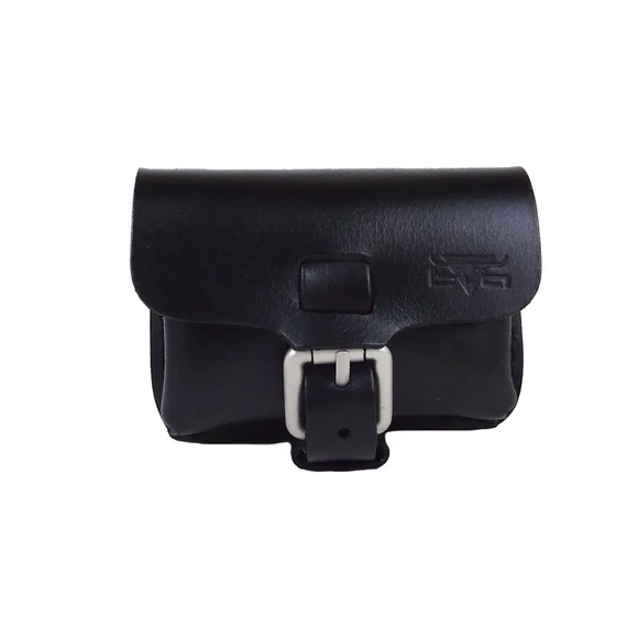 Blázek és Anni valódi bőr mini övtáska, két belső rekesszel 12*5*9 cm - Fekete