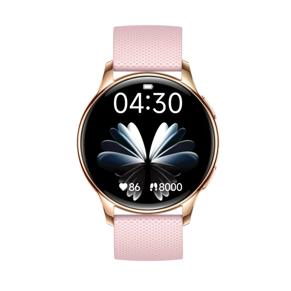 DW26 rózsaszín női okosóra AMOLED kijelzővel – elölnézet 2