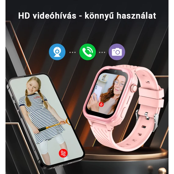 Wonlex KT15PRO-P rózsaszín okosóra – oldalnézet