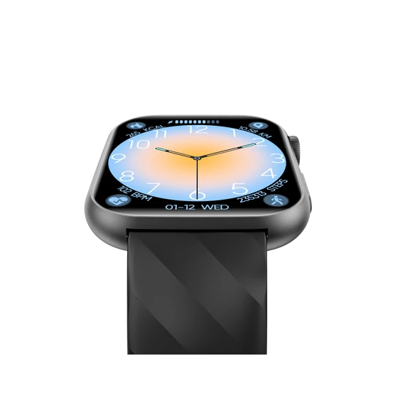 Wonlex MF15-F bluetooth EKG, vércukor-, vérnyomás- és testhőmérséklet mérő okosóra, fekete 