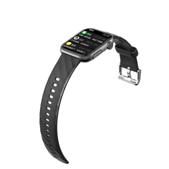 Wonlex MF15-F bluetooth EKG, vércukor-, vérnyomás- és testhőmérséklet mérő okosóra, fekete 